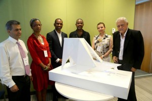 : Judges, Rodney Leon (standing, third from left) and the "Ark of Return," the winning design for the United Nations Permanent Memorial in Honor of the Victims of Slavery and the Transatlantic Slave Trade. (Photo: DPI/the U.N.) 