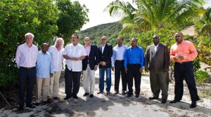 Sir Richard Branson (with sandals) and Caribbean leaders following the Carbon War Room’s ‘10 Island Renewable Challenge on Feb. 10, 2014. (CWR image)
