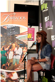 Barbados singer Shontelle performing live at the 92.3 FM NOW studios