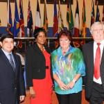 L.R.: Ujjwal Bhattacharjee, Felicia Persaud, Loreto Duffy-Mayers and Tony Fiddy at the “Going Green” Invest Caribbean Now Forum on April 18, 2012 in Guyana. (CTO image)