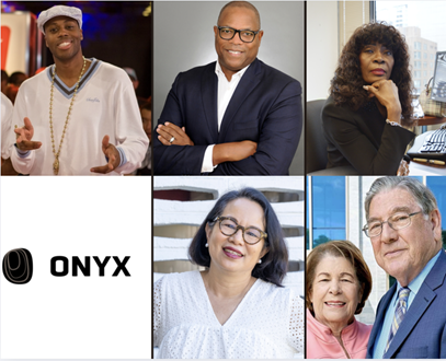 2025 Honourees: Left to Right: Dr. Jason Harrow (Kardinal Offishall), Mr. Mark Beckles, Ms. Patricia DeGuire, Onyx Initiative, Ms. Leslie Woo, Mrs. Berna and Mr. Myron Garron